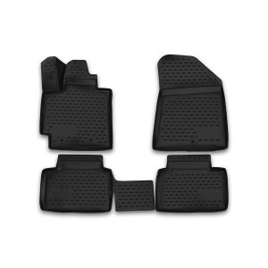 Kia Soul EV Floor Mats - Omac - Rubber TPE 4 Pcs - Black - 2015-2019